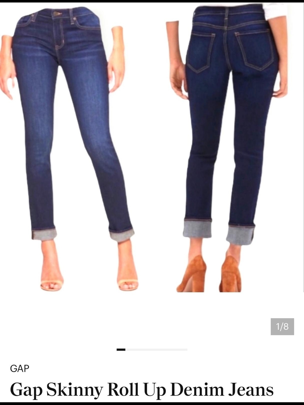 GAP Women's Indigo Roll-Cuff Ankle Jeans - Picture 2 of 4